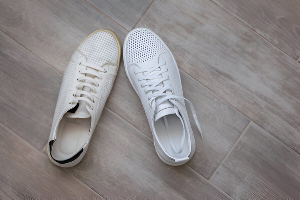 how to clean white sneakers without yellowing